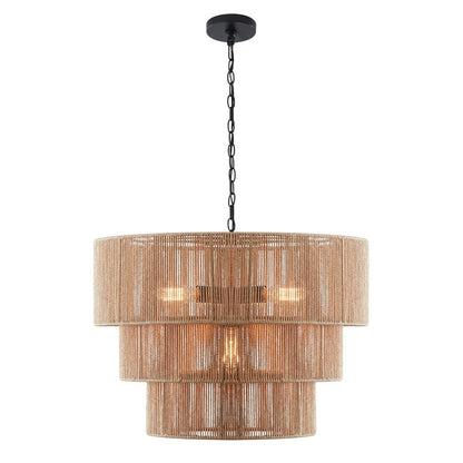 KAWOTI Width 26 5-Light 4-Tiered Bohemian Pendant Light
