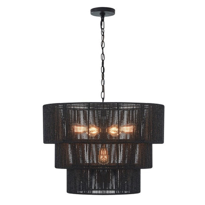 KAWOTI Width 26 5-Light 4-Tiered Bohemian Pendant Light