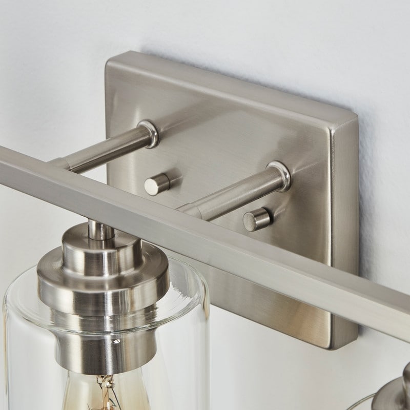 KAWOTI 5-Light Dimmable Bathroom Vanity Light with Clear Glass Shade