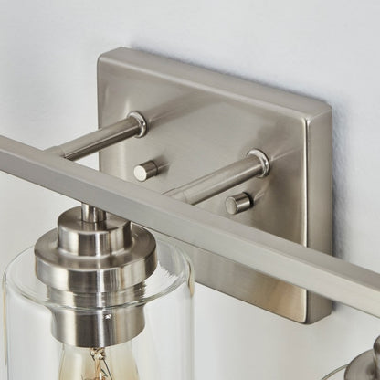 KAWOTI 5-Light Dimmable Bathroom Vanity Light with Clear Glass Shade