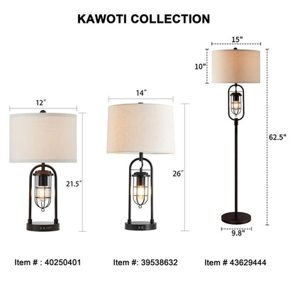 KAWOTI 62.5 inch Bronze Standard Floor Lamp with Night Light