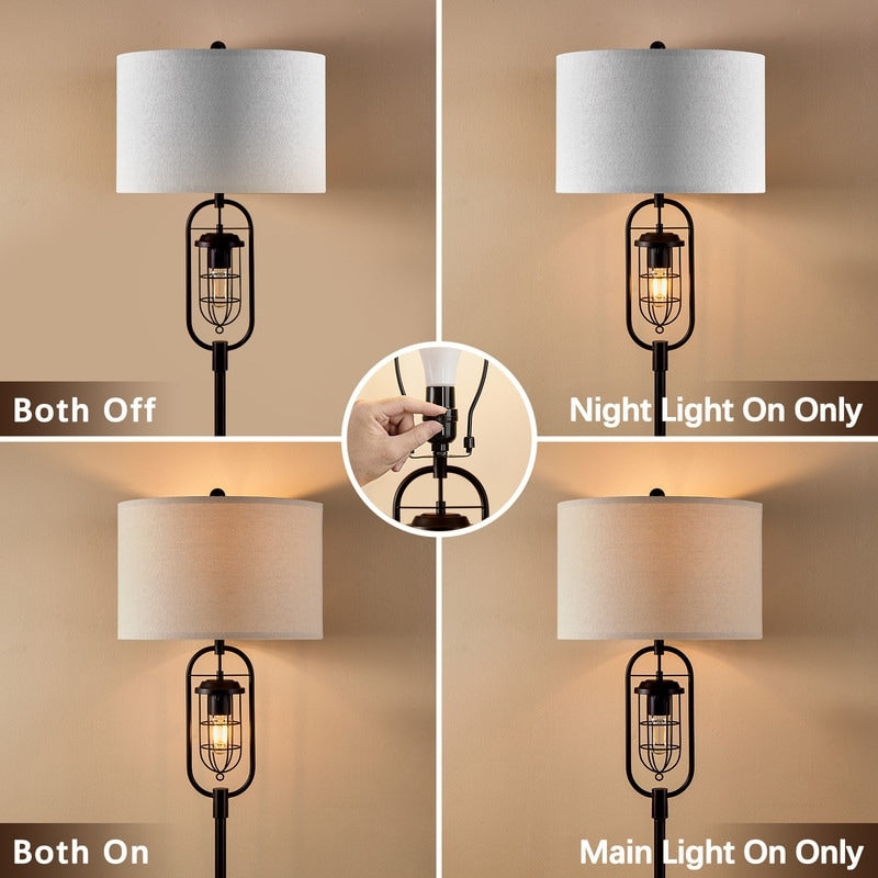 KAWOTI 62.5 inch Bronze Standard Floor Lamp with Night Light