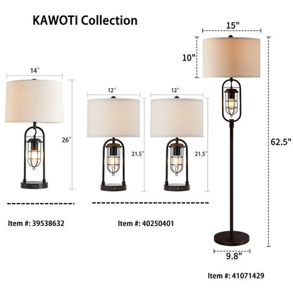 KAWOTI 62.5 inch Bronze Standard Floor Lamp with Night Light