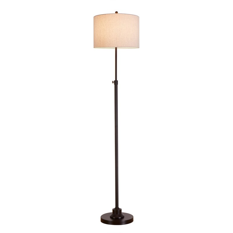 KAWOTI 63.5 Standard Adjustable Floor Lamp with Fabric Linen Shade