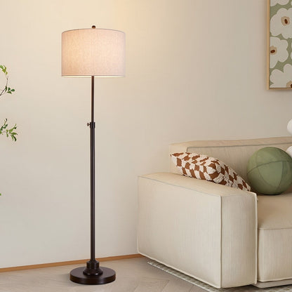 KAWOTI 63.5 Standard Adjustable Floor Lamp with Fabric Linen Shade