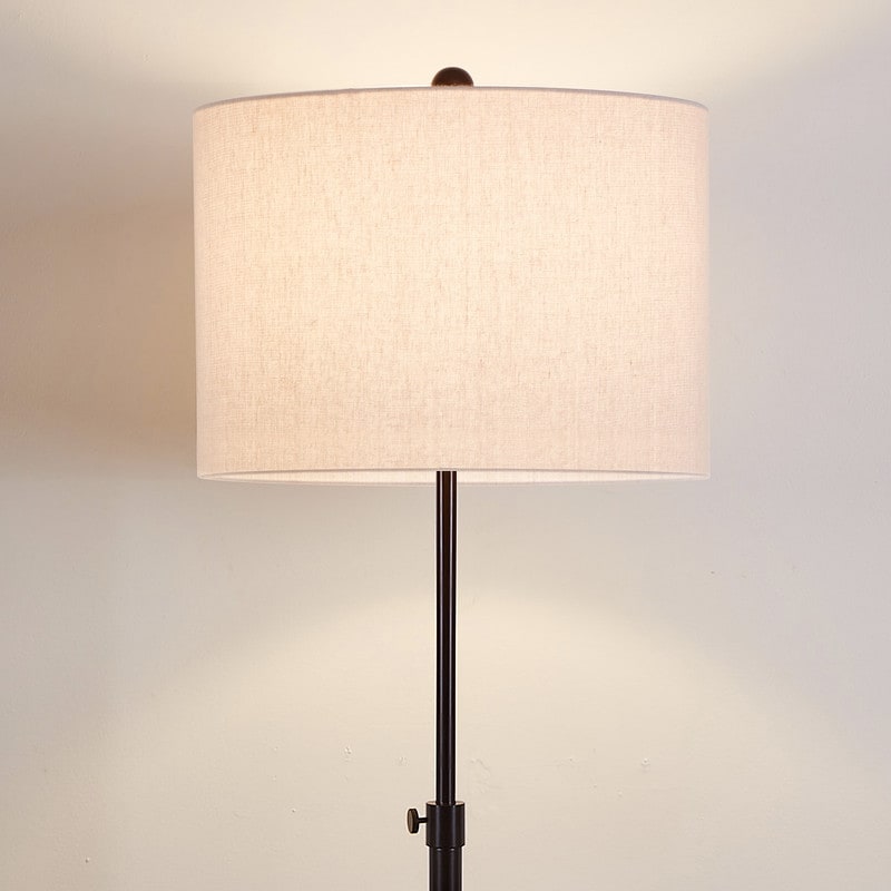 KAWOTI 63.5 Standard Adjustable Floor Lamp with Fabric Linen Shade