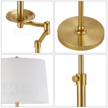 KAWOTI 64.5 inch Adjustable Height Swing Arm Floor Lamp with Shade