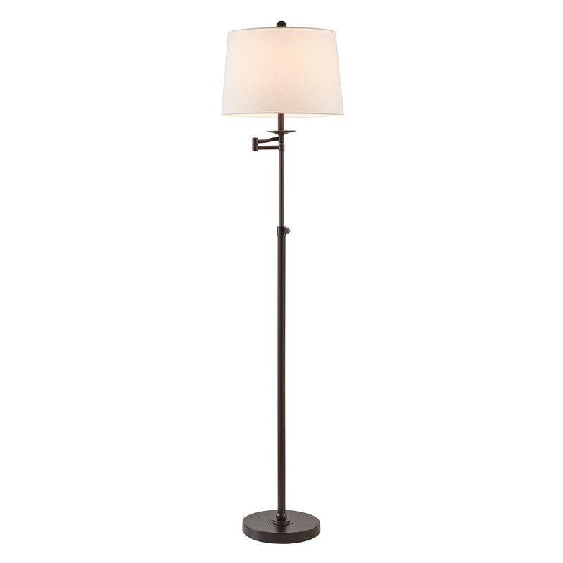 KAWOTI 64.5 inch Adjustable Height Swing Arm Floor Lamp with Shade