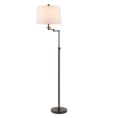 KAWOTI 64.5 inch Adjustable Height Swing Arm Floor Lamp with Shade