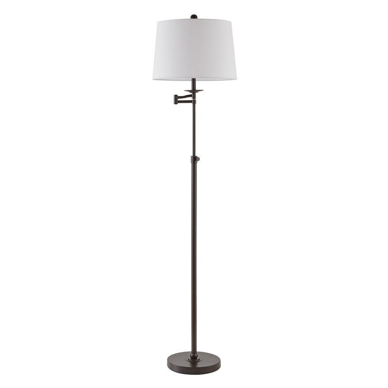 KAWOTI 64.5 inch Adjustable Height Swing Arm Floor Lamp with Shade