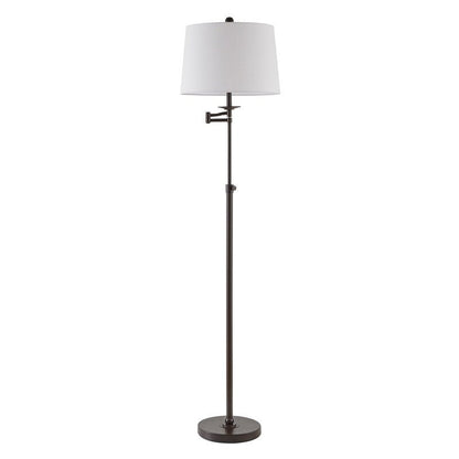 KAWOTI 64.5 inch Adjustable Height Swing Arm Floor Lamp with Shade