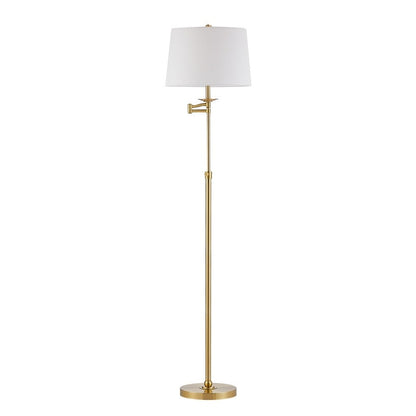 KAWOTI 64.5 inch Adjustable Height Swing Arm Floor Lamp with Shade