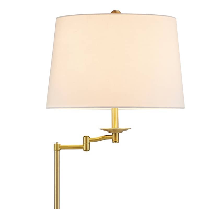 KAWOTI 64.5 inch Adjustable Height Swing Arm Floor Lamp with Shade