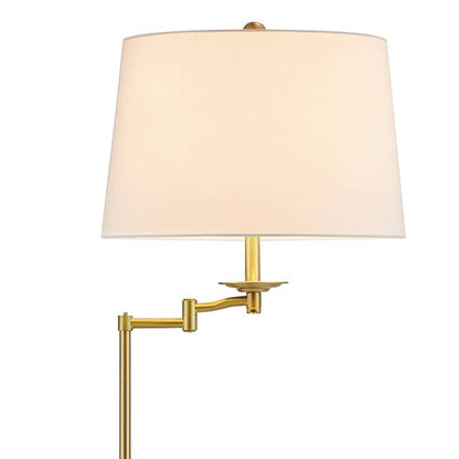 KAWOTI 64.5 inch Adjustable Height Swing Arm Floor Lamp with Shade