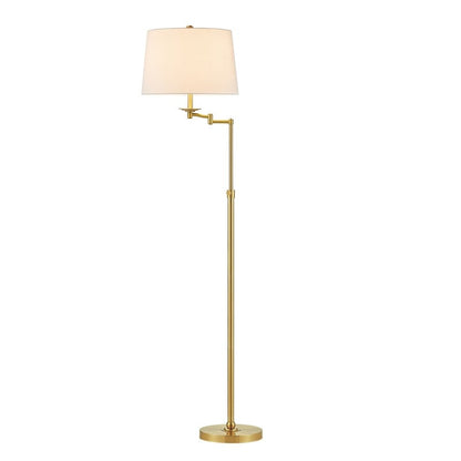 KAWOTI 64.5 inch Adjustable Height Swing Arm Floor Lamp with Shade