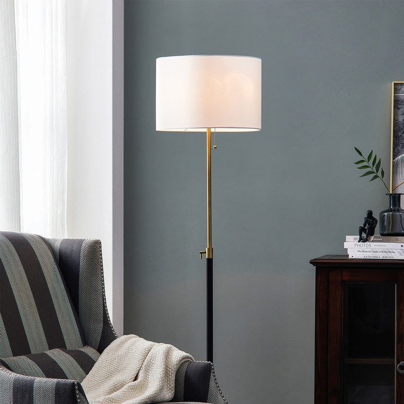 KAWOTI 65inch Modern Adjustable Standard Floor Lamp with White Drum Shade