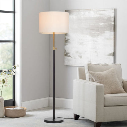 KAWOTI 65inch Modern Adjustable Standard Floor Lamp with White Drum Shade
