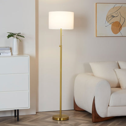 KAWOTI 65inch Modern Adjustable Standard Floor Lamp with White Drum Shade