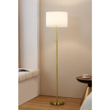 KAWOTI 65inch Modern Adjustable Standard Floor Lamp with White Drum Shade
