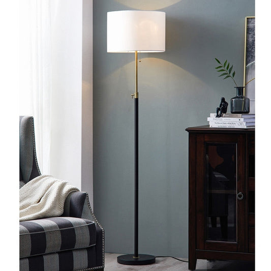 KAWOTI 65inch Modern Adjustable Standard Floor Lamp with White Drum Shade