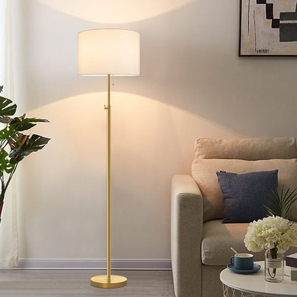 KAWOTI 65inch Modern Adjustable Standard Floor Lamp with White Drum Shade