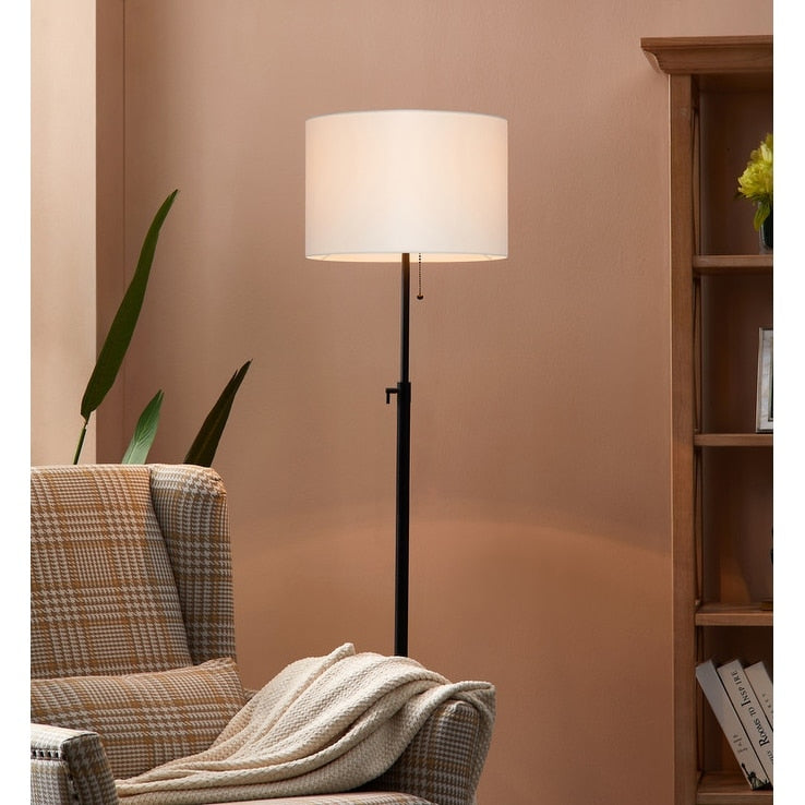 KAWOTI 65inch Modern Adjustable Standard Floor Lamp with White Drum Shade