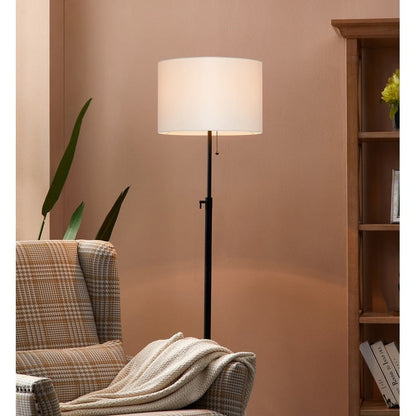 KAWOTI 65inch Modern Adjustable Standard Floor Lamp with White Drum Shade