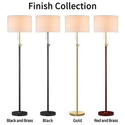 KAWOTI 65inch Modern Adjustable Standard Floor Lamp with White Drum Shade