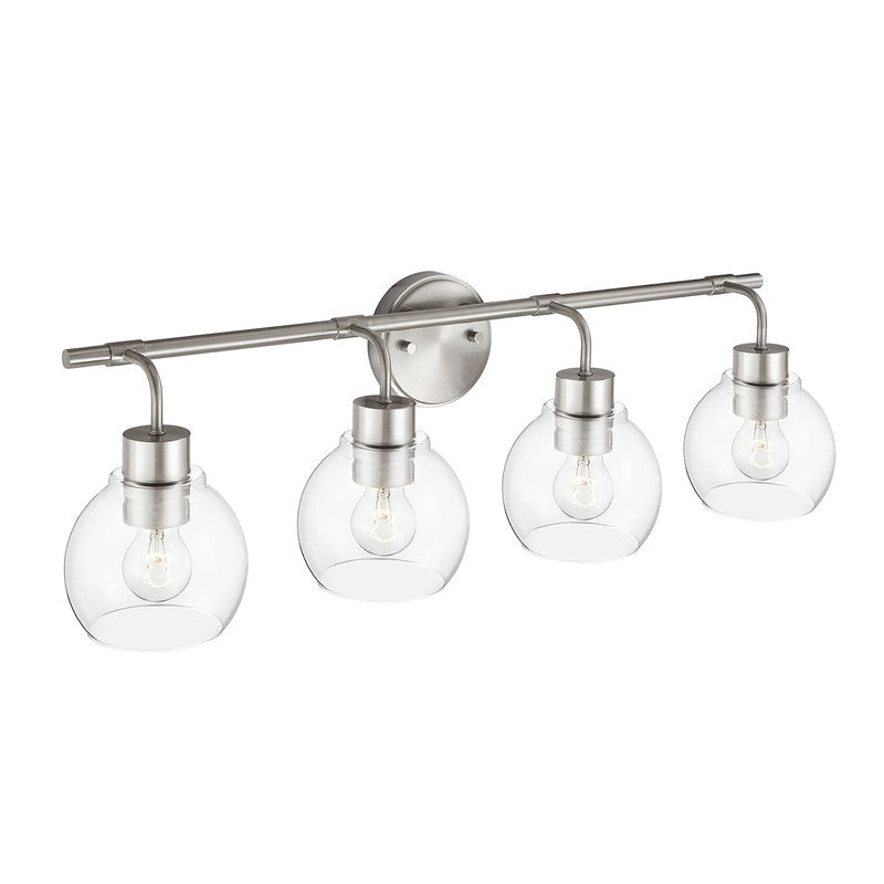KAWOTI Dimmable Bathroom Vanity Light with Clear Glass Shades