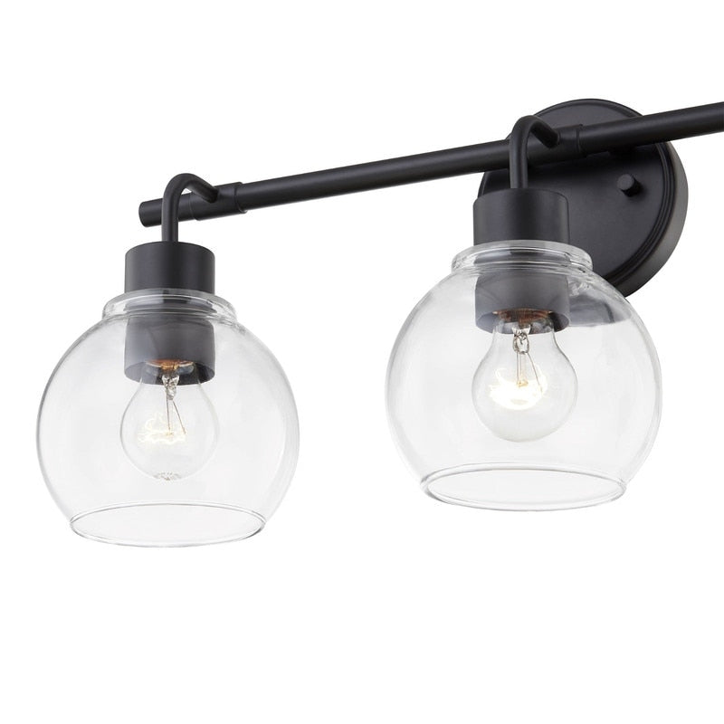 KAWOTI Dimmable Bathroom Vanity Light with Clear Glass Shades