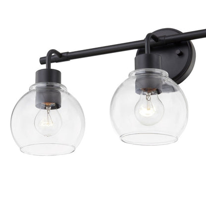 KAWOTI Dimmable Bathroom Vanity Light with Clear Glass Shades