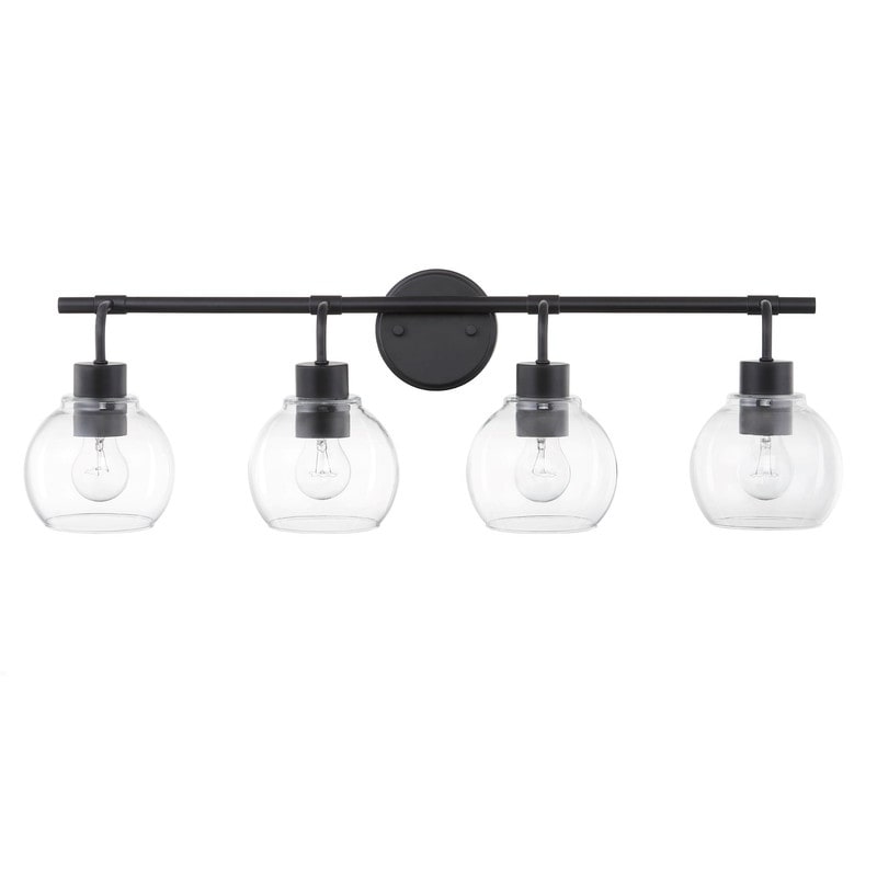 KAWOTI Dimmable Bathroom Vanity Light with Clear Glass Shades