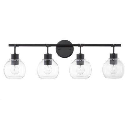 KAWOTI Dimmable Bathroom Vanity Light with Clear Glass Shades