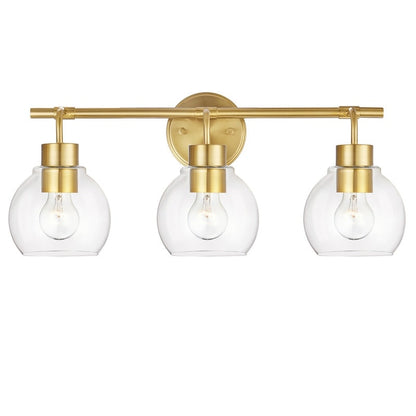 KAWOTI Dimmable Bathroom Vanity Light with Clear Glass Shades