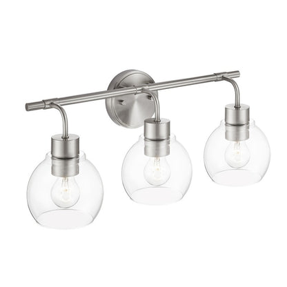 KAWOTI Dimmable Bathroom Vanity Light with Clear Glass Shades