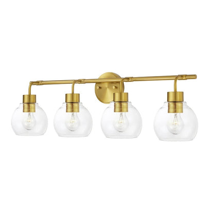 KAWOTI Dimmable Bathroom Vanity Light with Clear Glass Shades