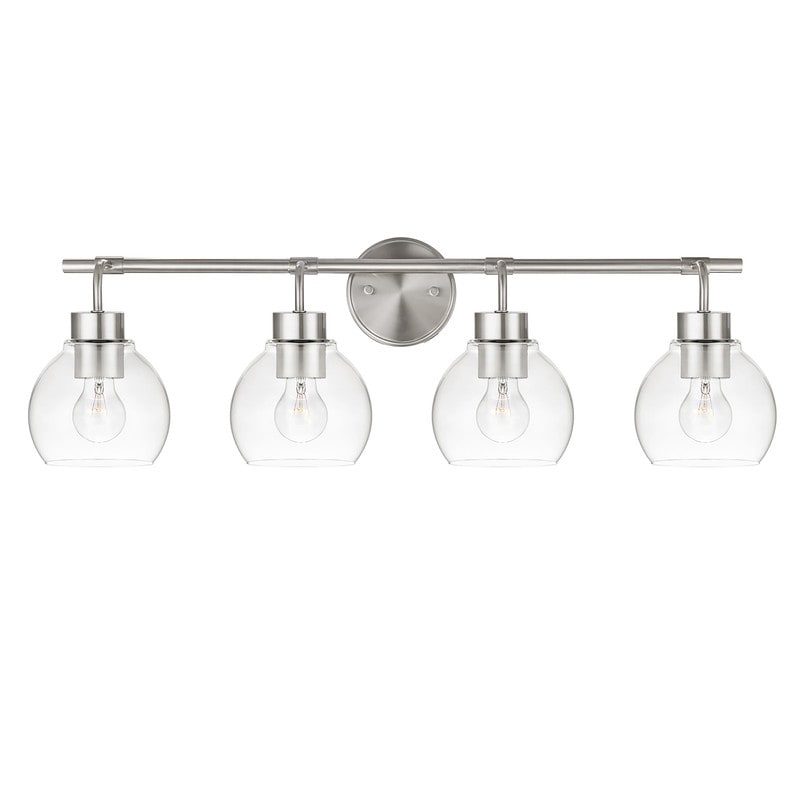 KAWOTI Dimmable Bathroom Vanity Light with Clear Glass Shades