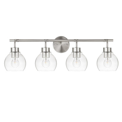 KAWOTI Dimmable Bathroom Vanity Light with Clear Glass Shades