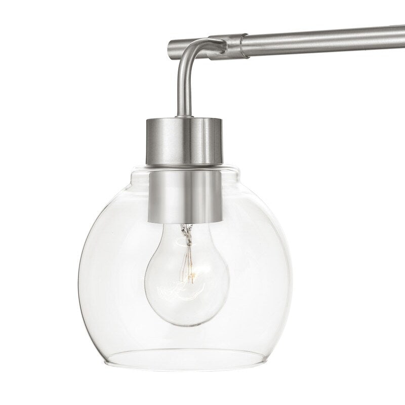 KAWOTI Dimmable Bathroom Vanity Light with Clear Glass Shades