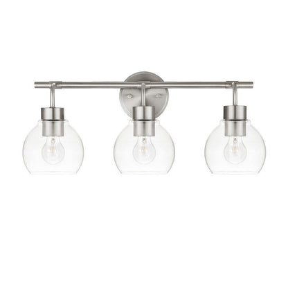KAWOTI Dimmable Bathroom Vanity Light with Clear Glass Shades