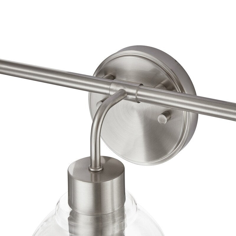 KAWOTI Dimmable Bathroom Vanity Light with Clear Glass Shades