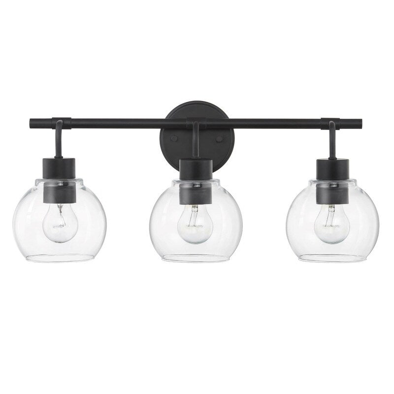 KAWOTI Dimmable Bathroom Vanity Light with Clear Glass Shades