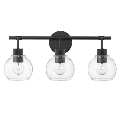 KAWOTI Dimmable Bathroom Vanity Light with Clear Glass Shades