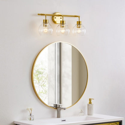 KAWOTI Dimmable Bathroom Vanity Light with Clear Glass Shades