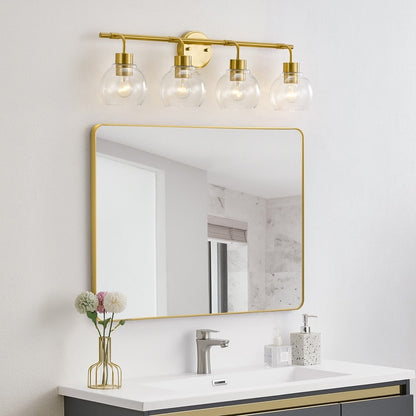 KAWOTI Dimmable Bathroom Vanity Light with Clear Glass Shades