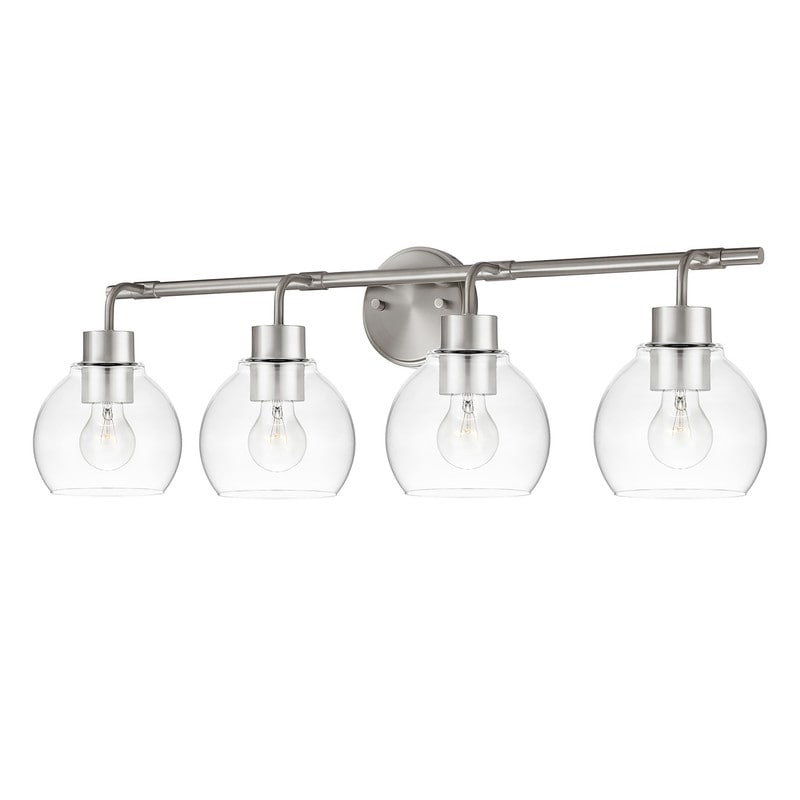 KAWOTI Dimmable Bathroom Vanity Light with Clear Glass Shades