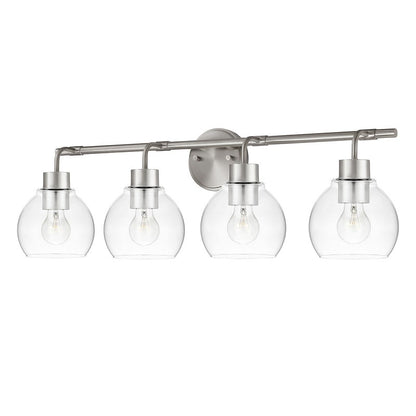 KAWOTI Dimmable Bathroom Vanity Light with Clear Glass Shades
