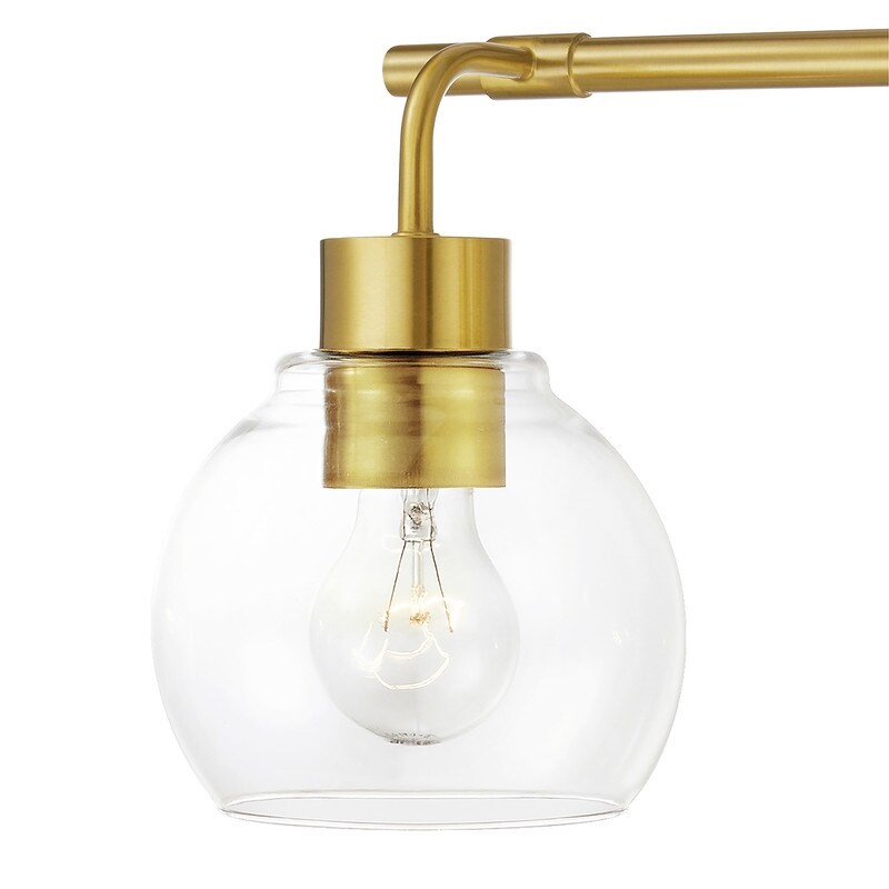 KAWOTI Dimmable Bathroom Vanity Light with Clear Glass Shades