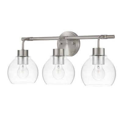 KAWOTI Dimmable Bathroom Vanity Light with Clear Glass Shades