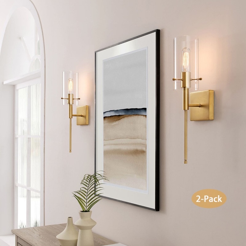 KAWOTI 5.5-in W 2-light Dimmable Wall Sconce Set(Set of 2)